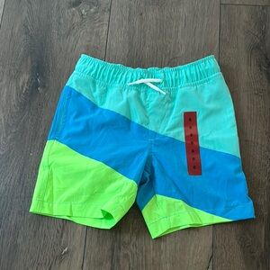 Lands' End Kids Swim Trunks - Blue and Green